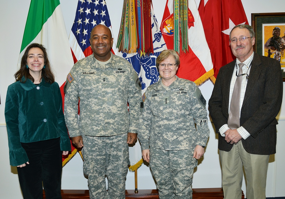 Lt. Gen. Karen E. Dyson visits at Caserma Ederle in Vicenza, Italy