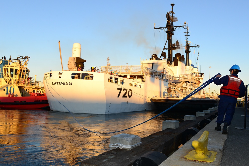 Coast Guard Cutter Sherman departs San Diego for new Hawaii home port