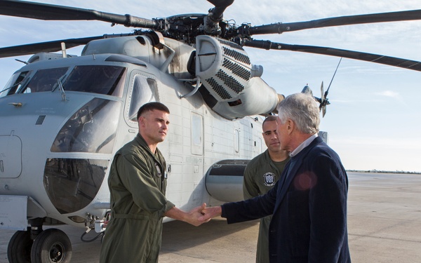 Secretary of Defense Mr. Chuck Hagel visits MCAS Miramar