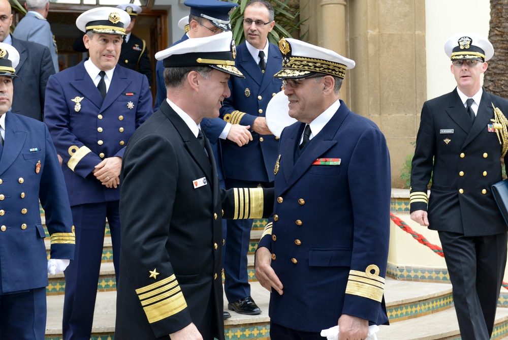 US Naval Forces Europe-Africa commander visits Moroccan navy headquarters