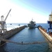 USS Mount Whitney begins the dry dock process