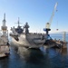 USS Mount Whitney begins the dry dock process