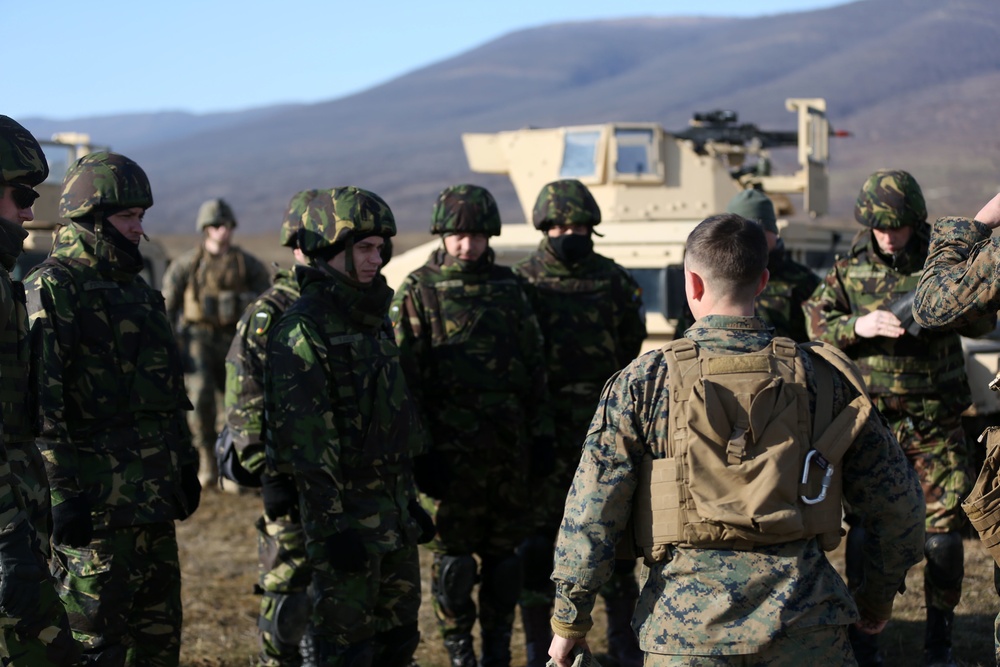 Romanian Soldiers, Black Sea Rotational Force Marines partner for Platinum Lion