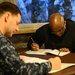 First class petty officers take CPO exam