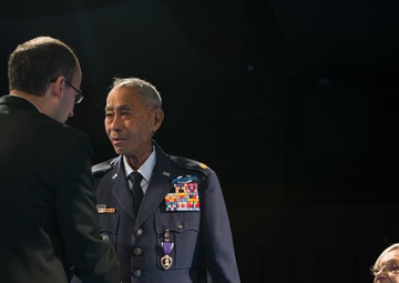 Retired Maj. Jesus M. Baltazar's Purple Heart ceremony