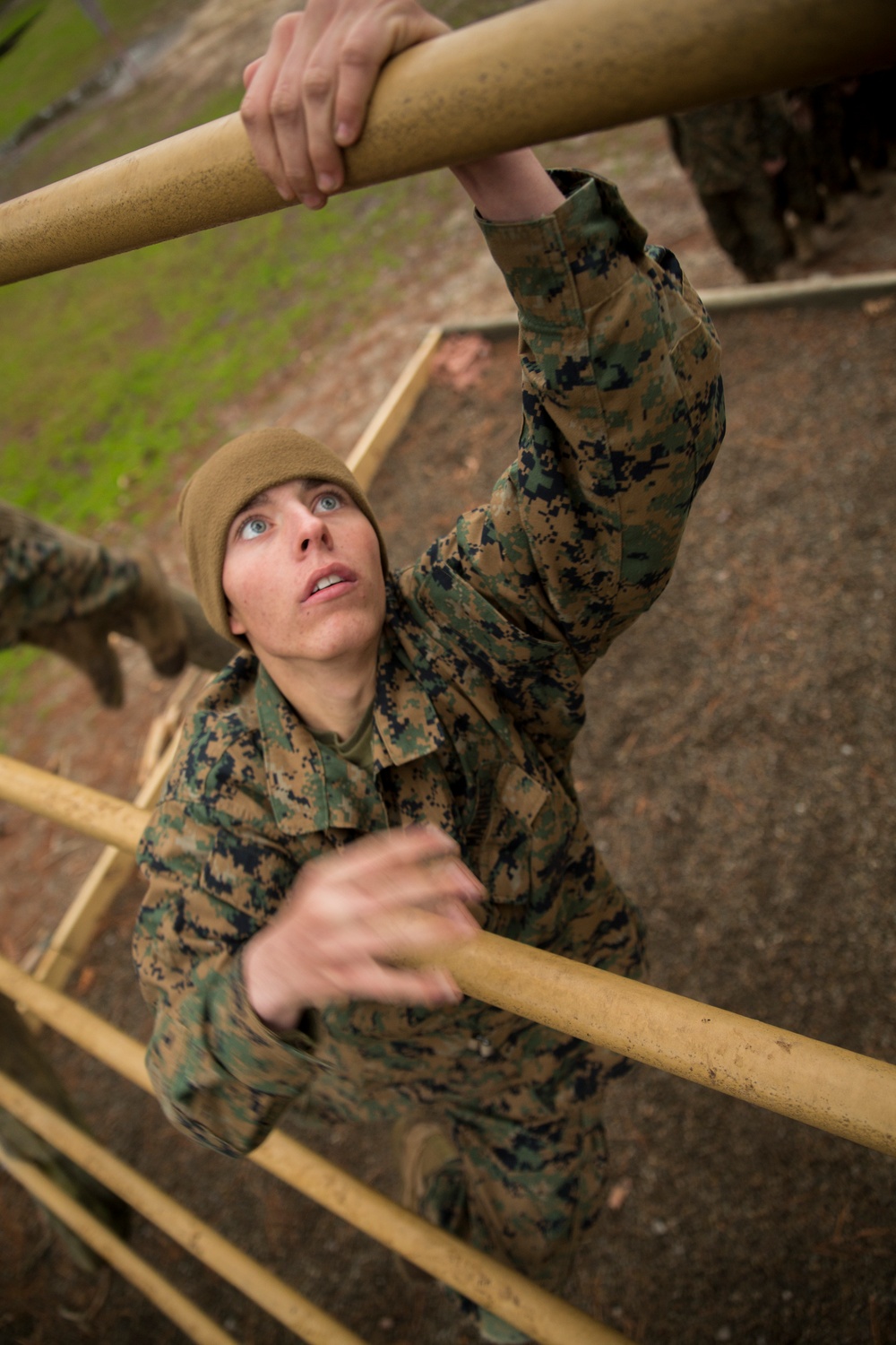 Marine recruits build self-confidence on Parris Island Confidence Course