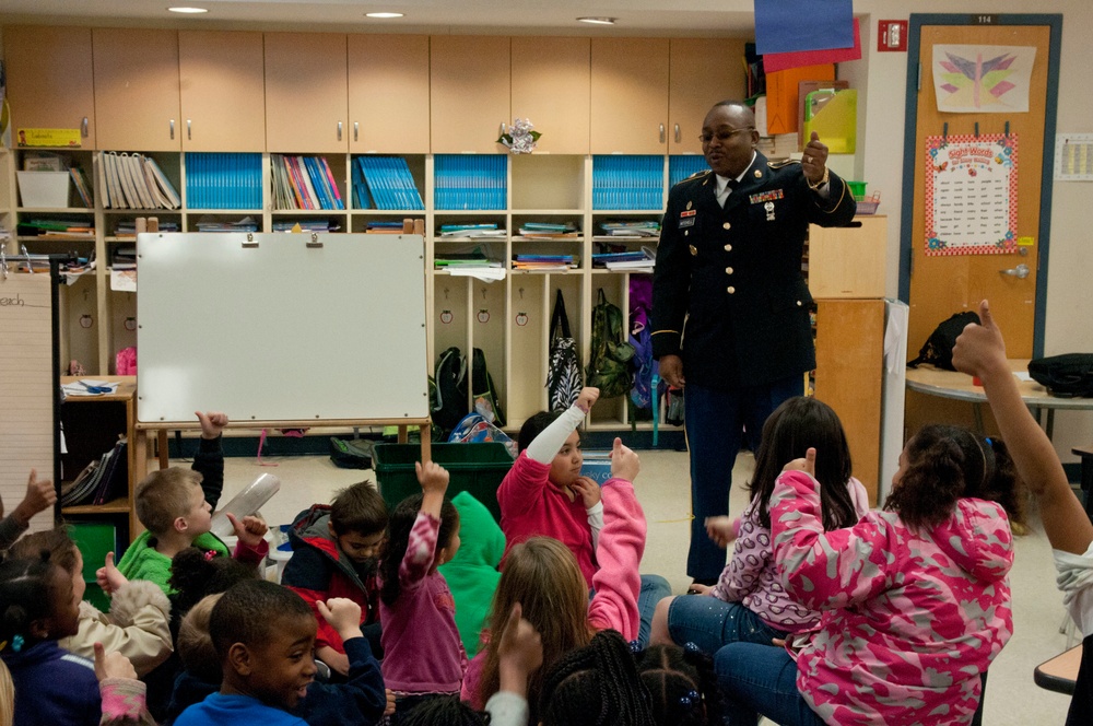 Army Reserve Soldier visit inspires students