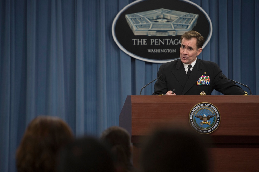 Rear Adm Kirby conducts a press briefing