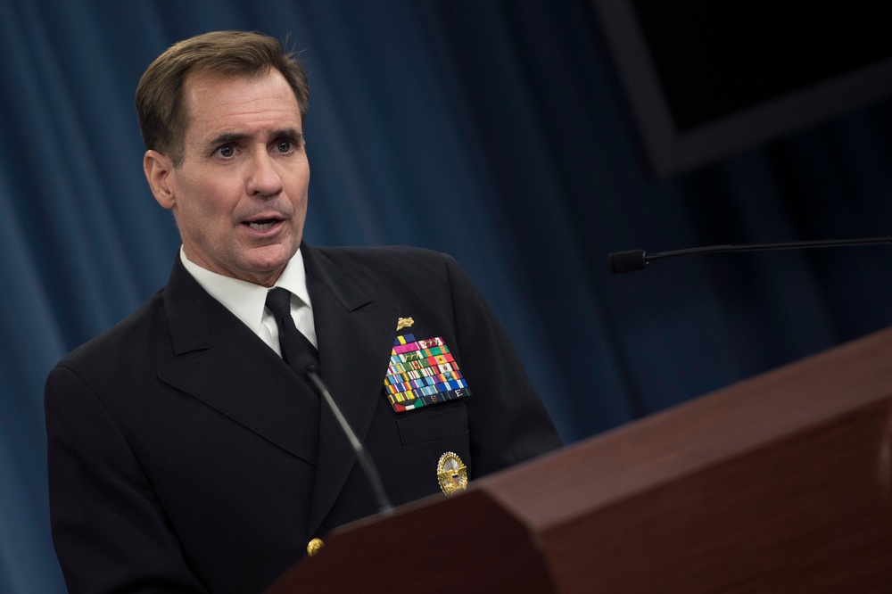 Rear Adm. Kirby conducts a press briefing