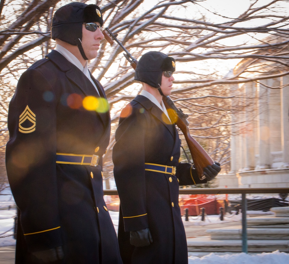 Changing of the guard at Tomb of the Unknown Soldier