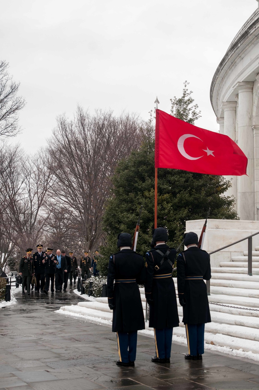 Army full honor wreath laying by Gen. Hulusi Akar of Turkey