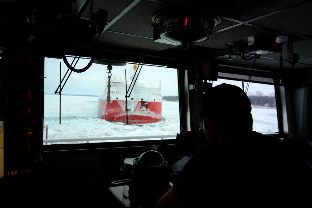 Coast Guard Cutter Bristol Bay breaks ice in St. Clair River