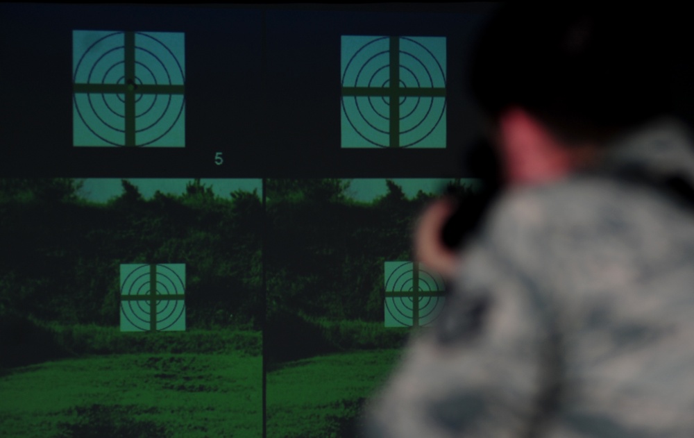 Airmen refine marksmanship skills with new weapons simulator