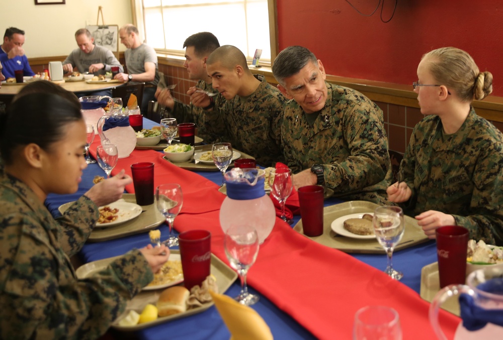 Maj. Gen. Ayala has a Sit-Down Luncheon with MCAS Yuma Marines