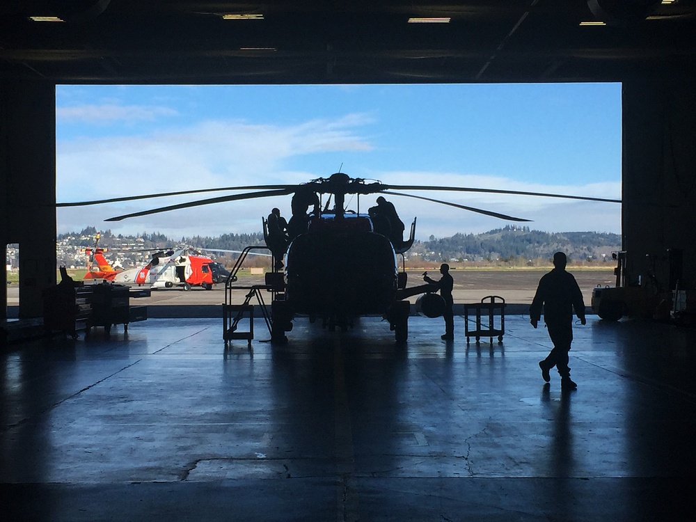 Coast Guard helicopter maintenance