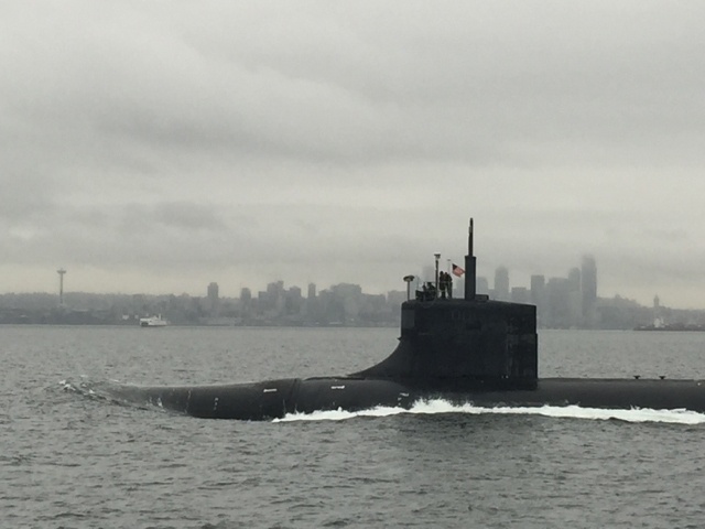 USS Seawolf transiting Puget Sound