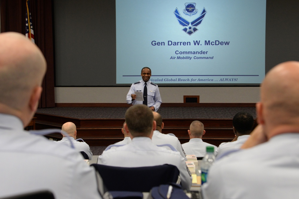 Gen. McDew talks during the Chief Leadership Course