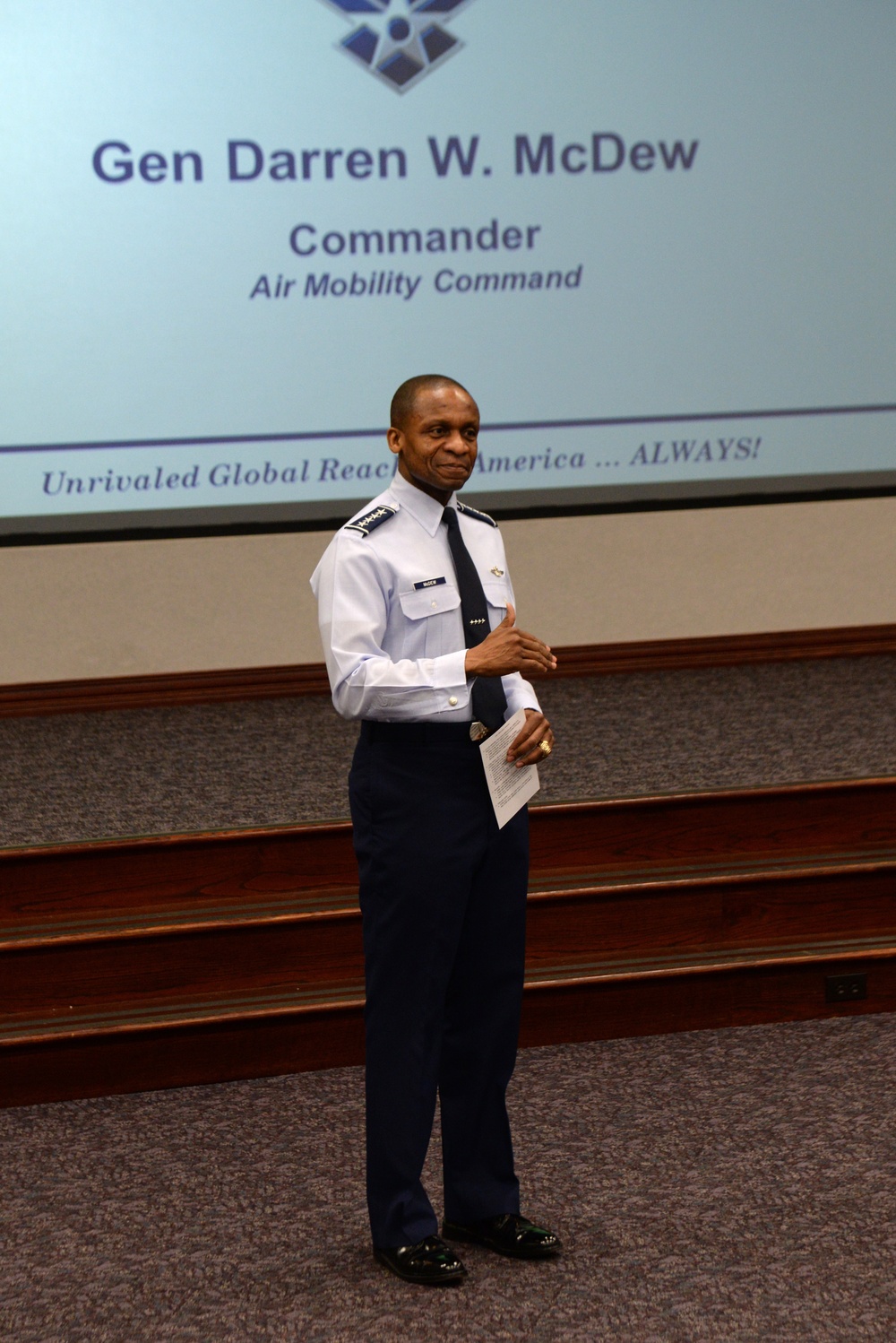 Gen. McDew talks during the Chief Leadership Course