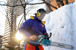 Misawa sailors begin USS Constitution snow sculpture