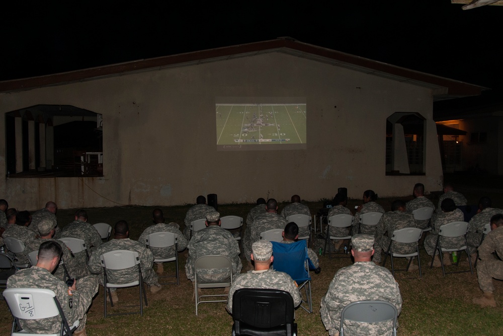 Soldiers in Liberia enjoy Super Bowl XLIX