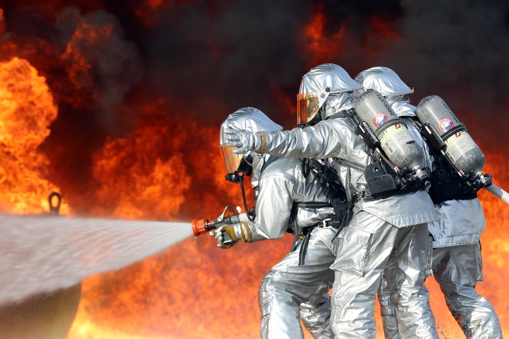 ARFF battles flames during live fire drills