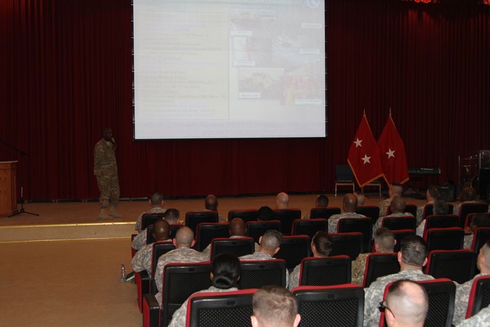 TSC commander provides ‘state of the command’ to Soldiers