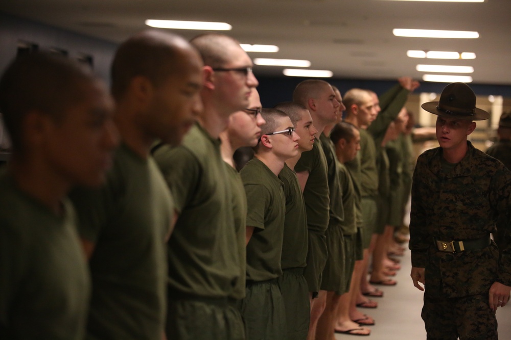 Photo Gallery: Parris Island recruits wake up, begin journey for title Marine