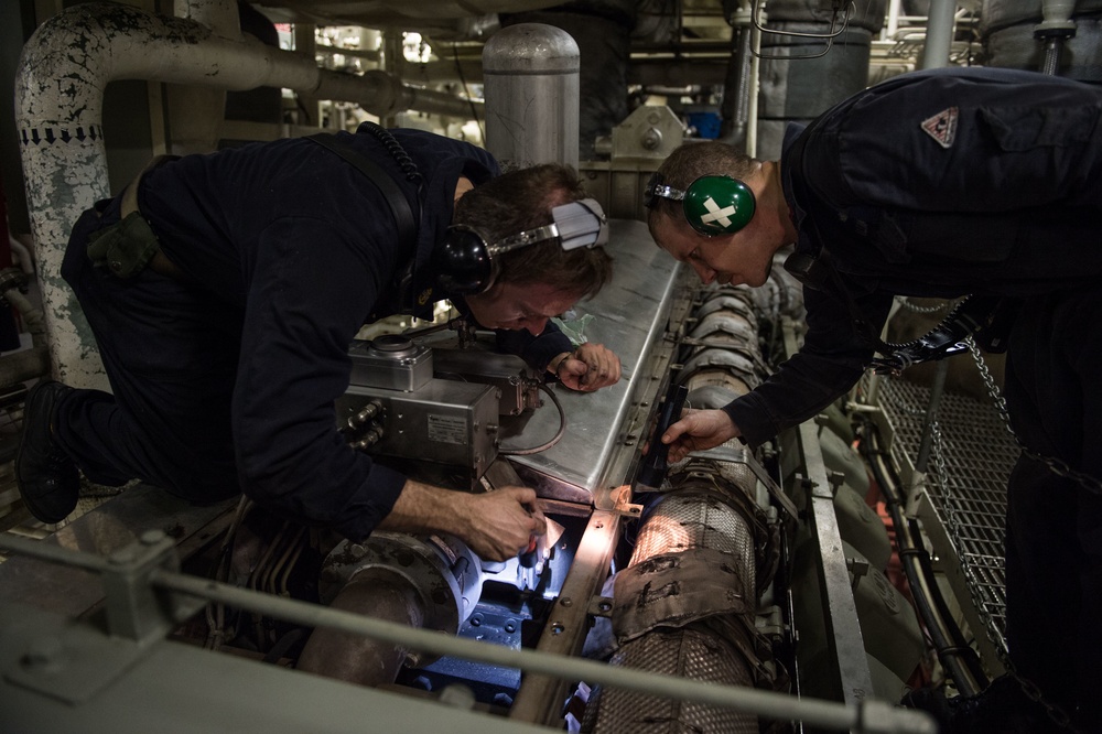 Scheduled preventive maintenance for the littoral combat ship USS Fort Worth (LCS 3)