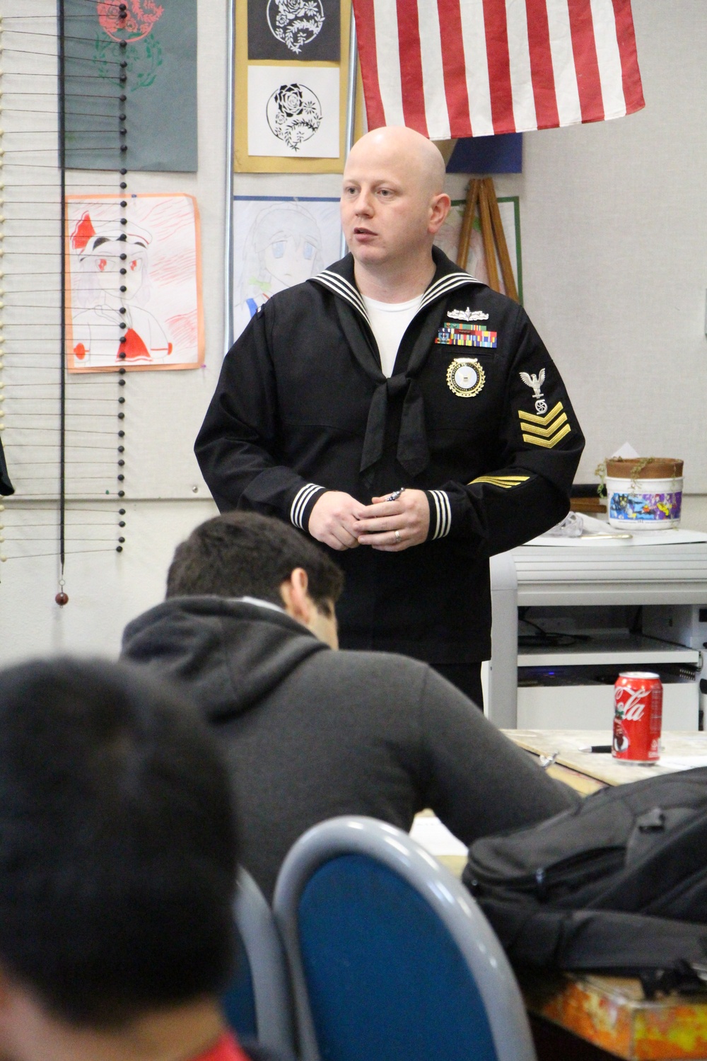 Recruiter talks to class