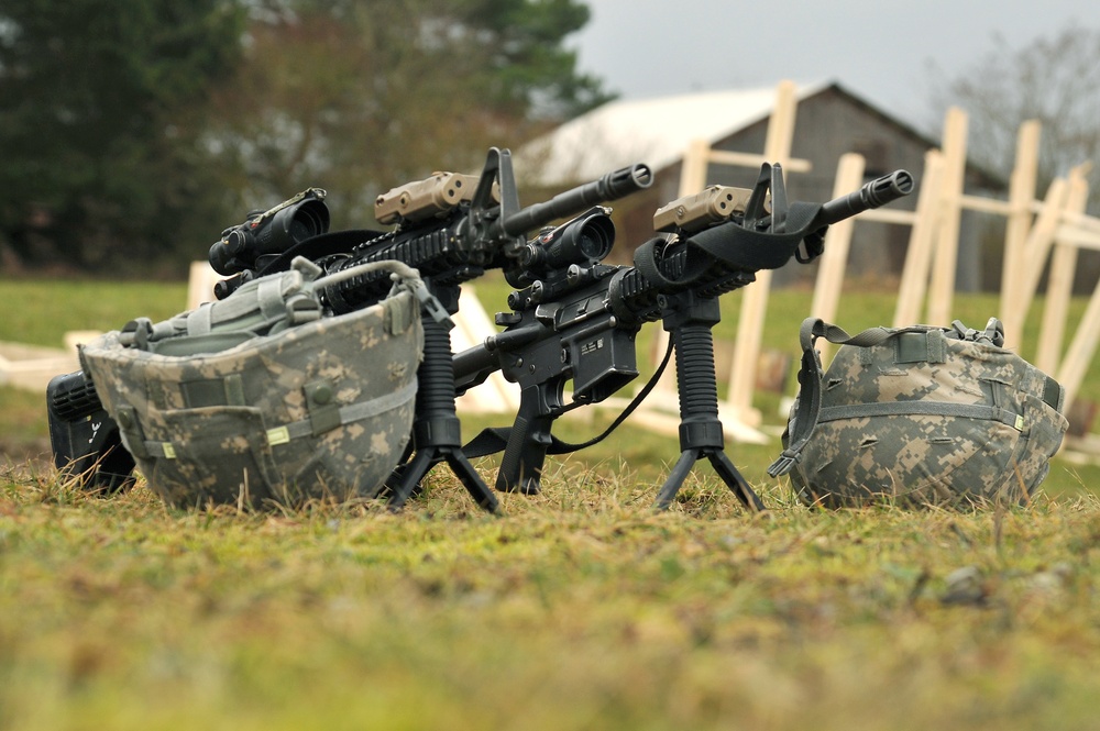 1-91 CAV weapons qualification with German partners