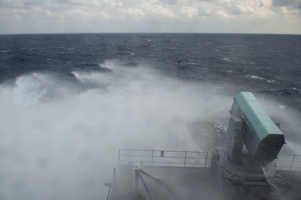 USS Comstock in heavy seas