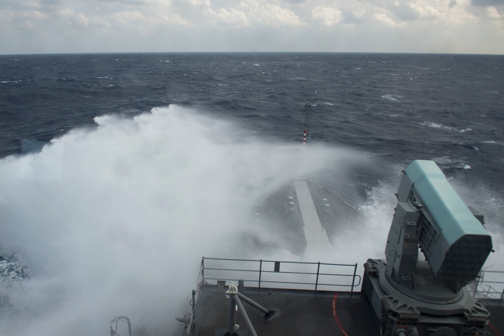 USS Comstock in heavy seas
