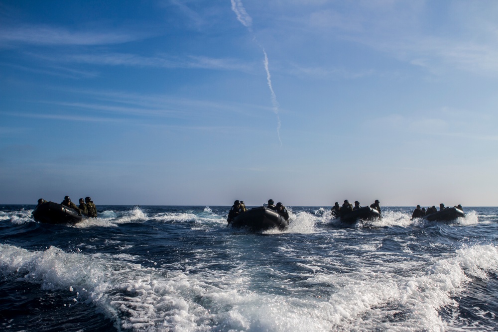 Marines and Japanese soldiers participate in amphibious raid training during Iron Fist 2015