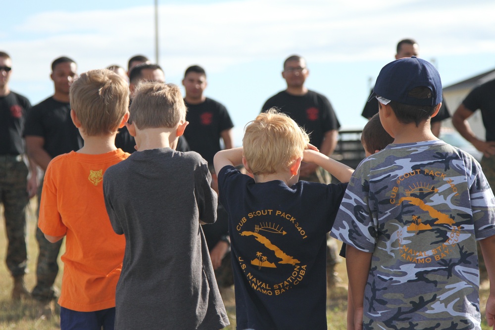 Cub Scouts, Marines Develop Skills