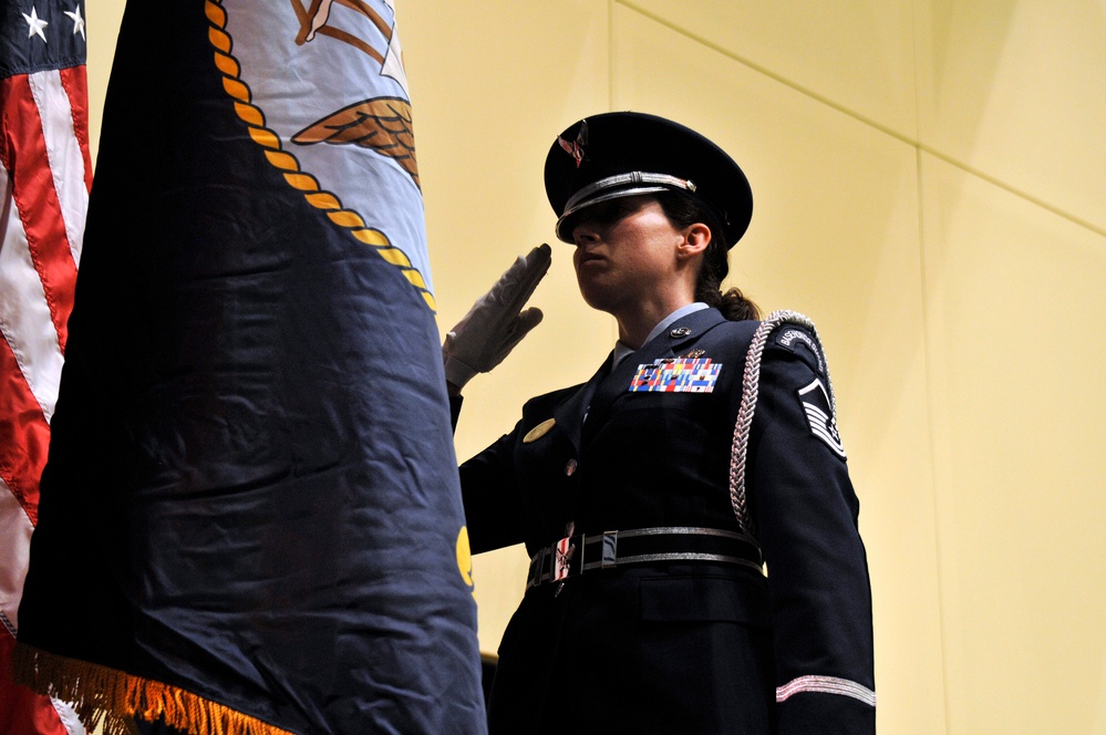Illinois National Guard Color Guard performs at ILMEA opening night