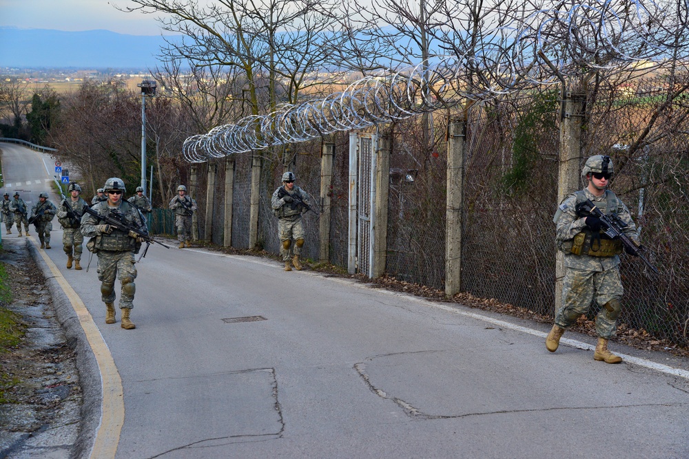 173rd Airborne Brigade day and night patrolling at Longare Complex