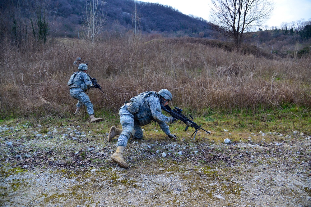 173rd Airborne Brigade day and night patrolling at Longare Complex, Vicenza, Italy