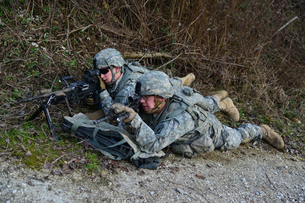 173rd Airborne Brigade day and night patrolling at Longare Complex, Vicenza, Italy