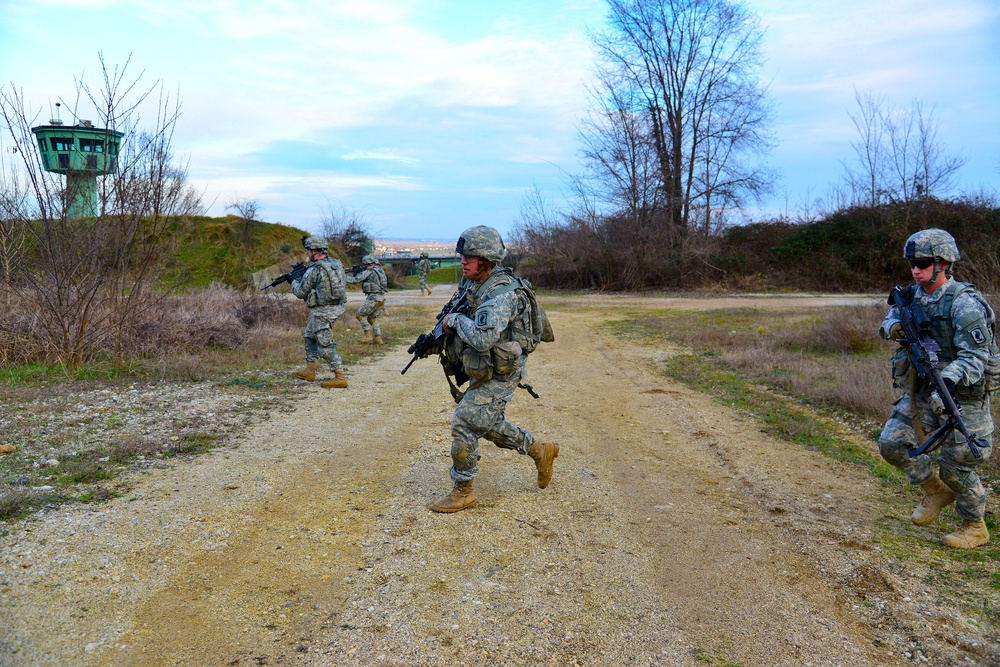 173rd Airborne Brigade day and night patrolling at Longare Complex, Vicenza, Italy