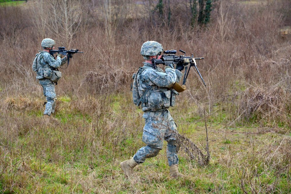 173rd Airborne Brigade day and night patrolling at Longare Complex, Vicenza, Italy