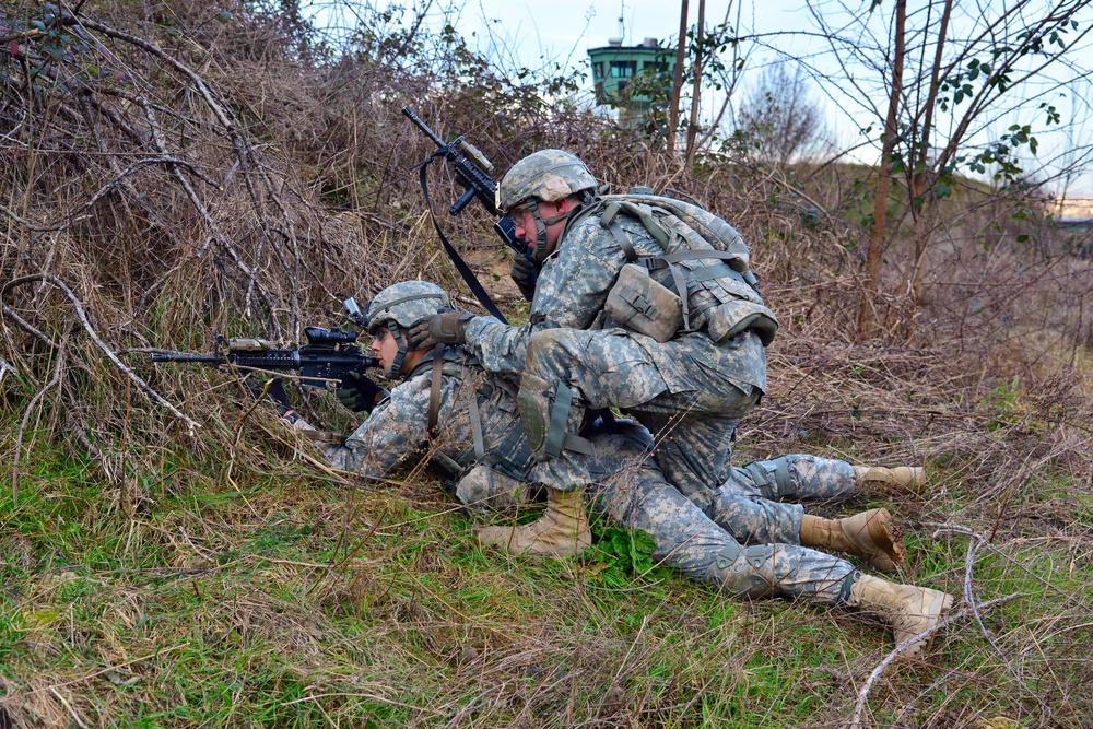 173rd Airborne Brigade day and night patrolling at Longare Complex, Vicenza, Italy