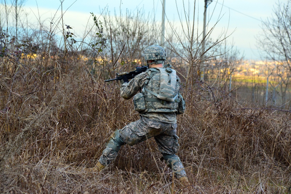 173rd Airborne Brigade day and night patrolling at Longare Complex, Vicenza, Italy