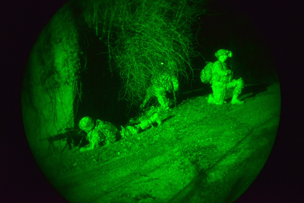 173rd Airborne Brigade day and night patrolling at Longare Complex, Vicenza, Italy