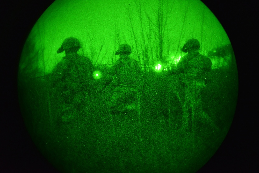 173rd Airborne Brigade day and night patrolling at Longare Complex, Vicenza, Italy