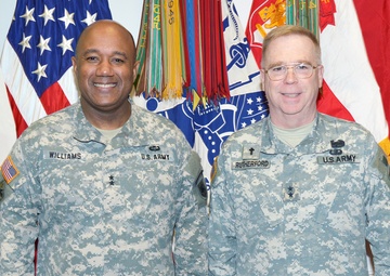 Maj. Gen. Donald L. Rutherford visits at Caserma Ederle in Vicenza, Italy