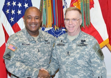 Maj. Gen. Donald L. Rutherford visits at Caserma Ederle in Vicenza, Italy