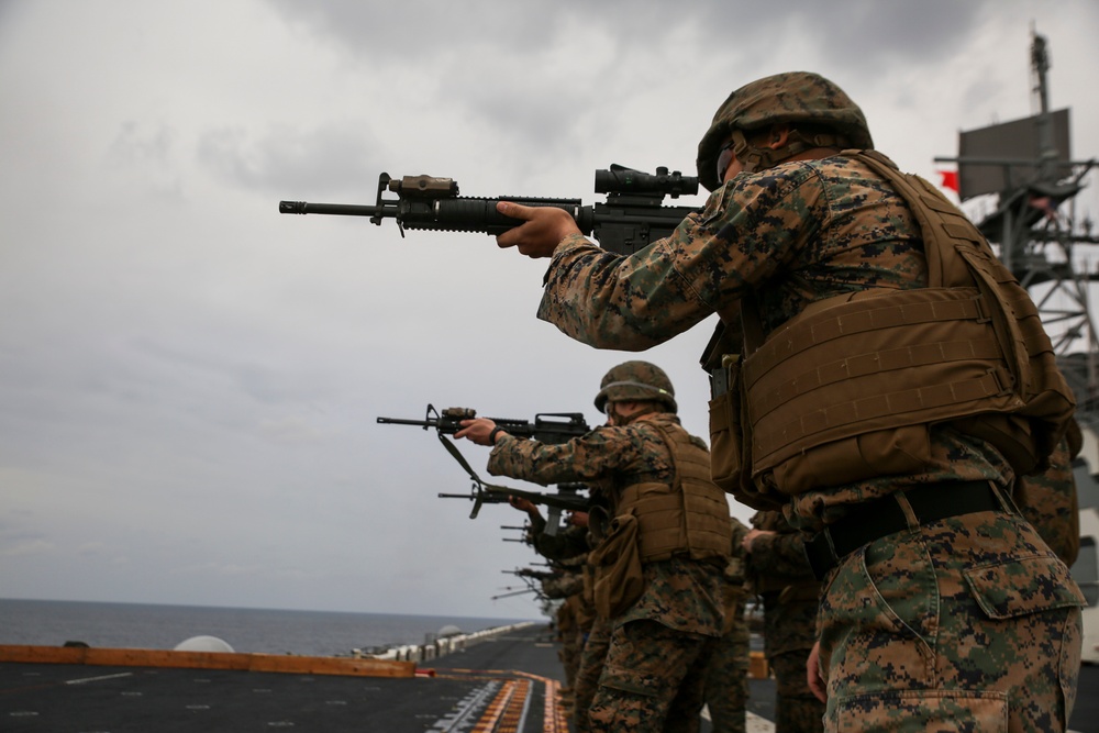 Amphibious roots: CLB-31 executes a live-fire exercise aboard ship