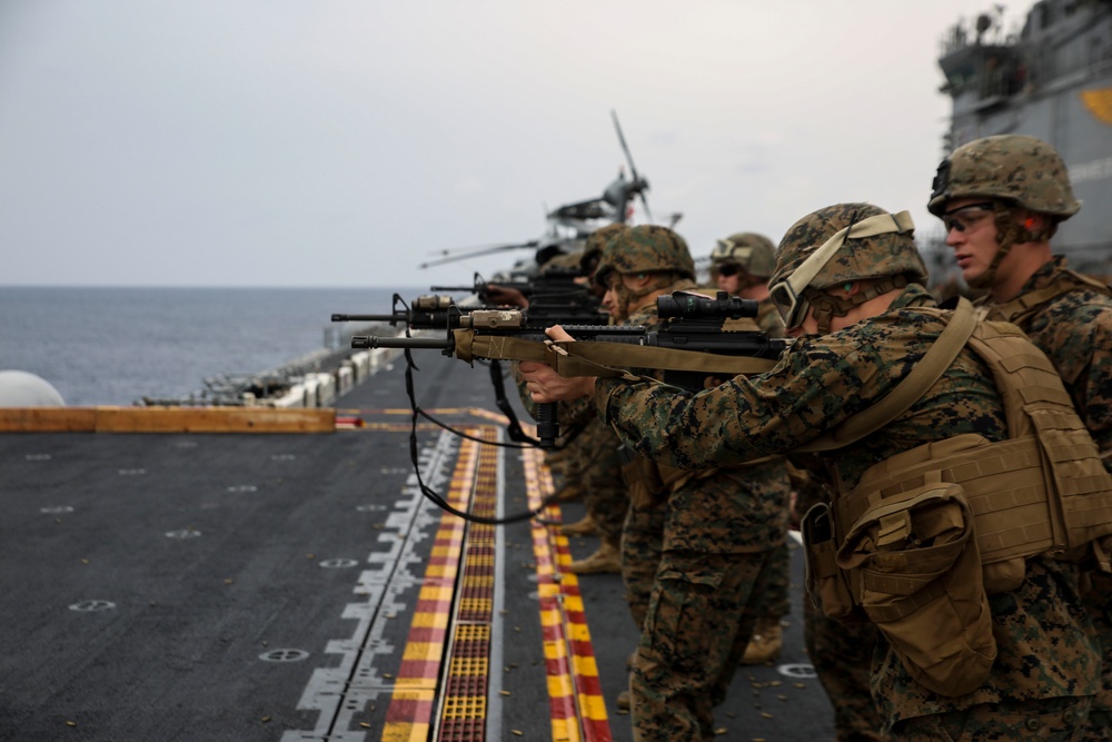 Amphibious roots: CLB-31 executes a live-fire exercise aboard ship