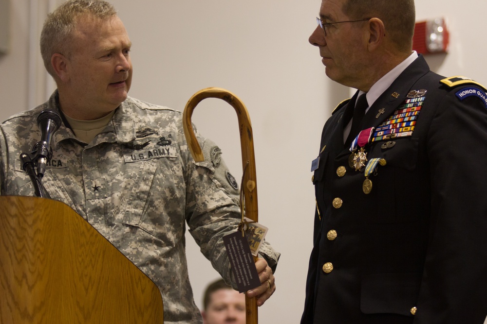 Col. Andrew C. Meverden, chaplain,  retires from 39 years of service