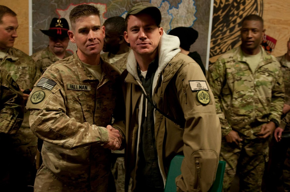Channing Tatum visits 3d Cav troopers in Afghanistan